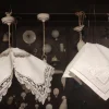 Abat-jour coton blanc brodé