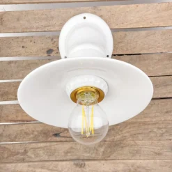 Applique blanche en porcelaine avec réflecteur Ø 21 cm