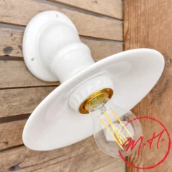 Applique blanche en porcelaine avec réflecteur Ø 21 cm