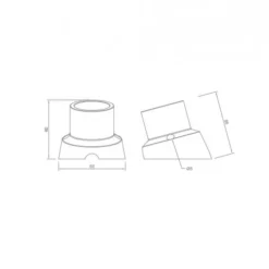 Applique murale E27 courbe en porcelaine