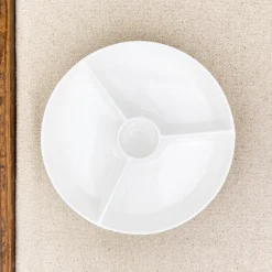 Assiette apéritif à compartiments en porcelaine