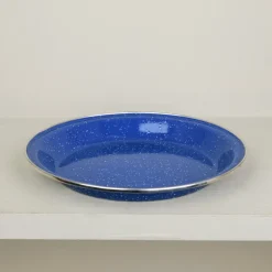 Assiette de camping émail bleu