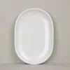 Assiette ovale en grès naturel