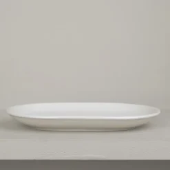 Assiette ovale en grès naturel