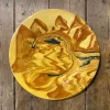 Assiette plate jaspée miel
