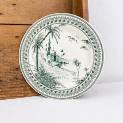 6 assiettes à dessert dépareillées vertes - Gien
