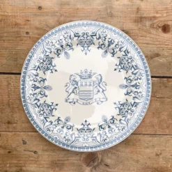 6 assiettes plates dépareillées bleues - Gien