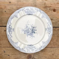 6 assiettes plates dépareillées bleues - Gien