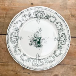 6 assiettes plates dépareillées vertes - Gien