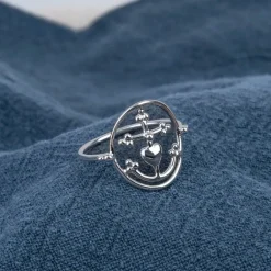 Bague Croix de Camargue perlée Argent