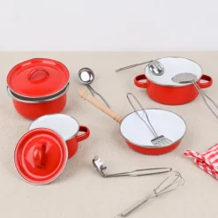 Batterie de cuisine rouge pour enfants
