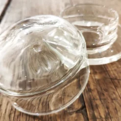 Beurrier abeille en verre rond