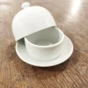 Beurrier cloche en porcelaine rond