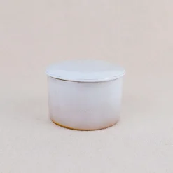 Beurrier à eau 200ml grès émaillé blanc