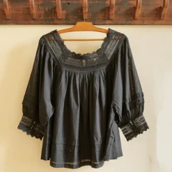 Blouse col dentelle
