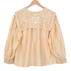 Blouse col marin beige