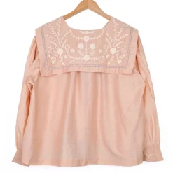 Blouse col marin rose