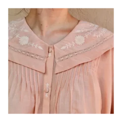 Blouse col marin rose