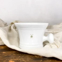 Bol de rasage en porcelaine avec poignée