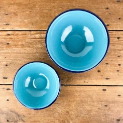 Bol à soupe en émail turquoise