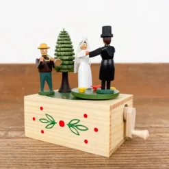 Boîte à musique en bois Mariage champêtre