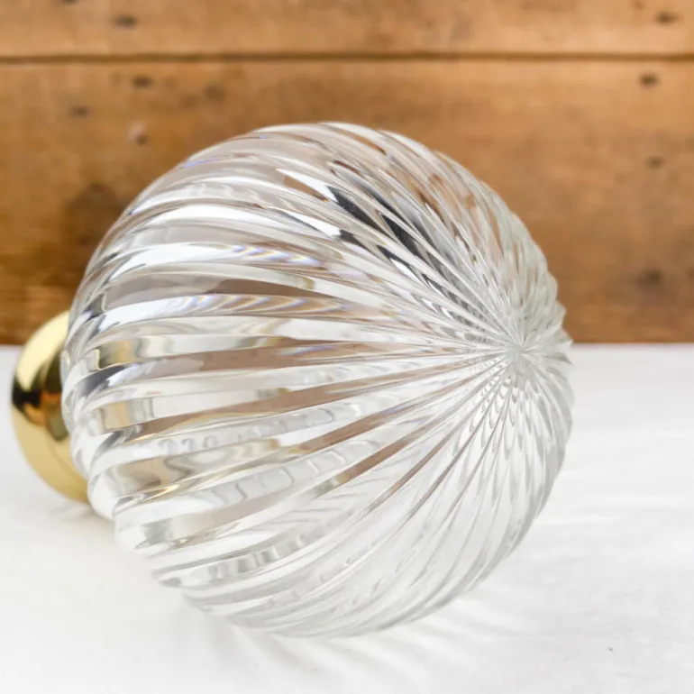Boule de rampe en cristal et laiton