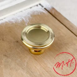 Bouton cuvette molette en laiton poli