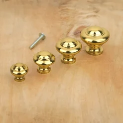 Bouton de meuble tête bombée laiton poli