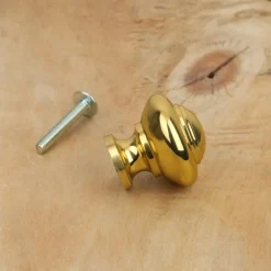 Bouton de meuble tête bombée laiton poli