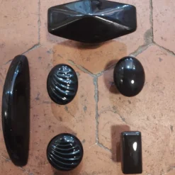 Boutons de placards porcelaine noir