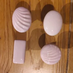 Boutons de porte & placards porcelaine vieux rose