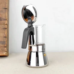 Cafetiere italienne verre et inox 6T