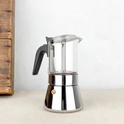 Cafetiere italienne verre et inox 6T
