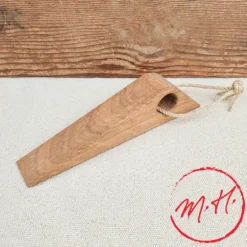 Cale-porte en bois de chêne huilé avec corde