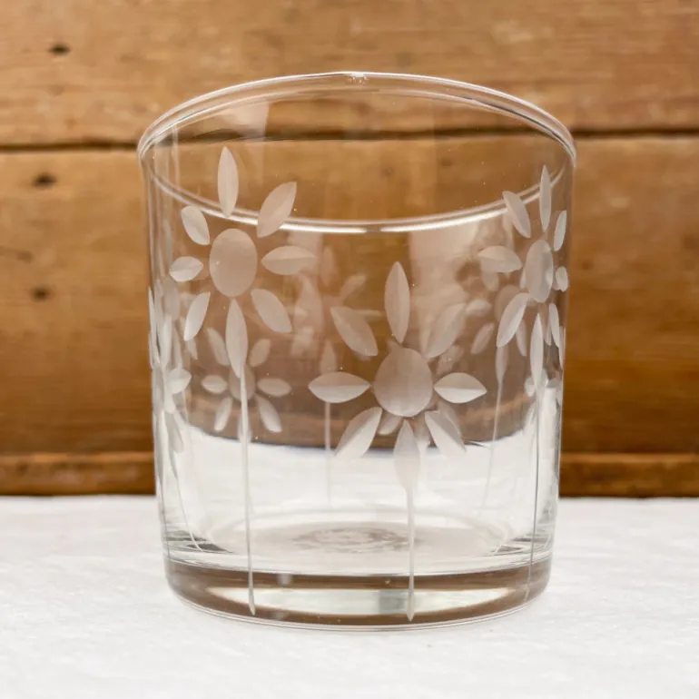 Carafe de chevet verre ciselé