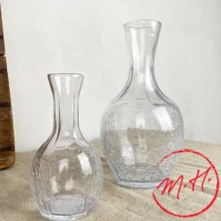 Carafe en verre craquelé