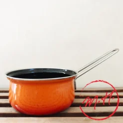 Casserole émaillée orange Ø16