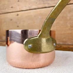 Cassolette en cuivre queue en laiton Ø10 cm