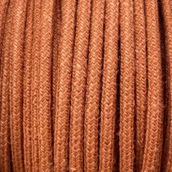 Câble luminaire rond jute orange brique