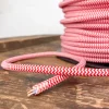 Câble luminaire rond rouge et blanc zig zag