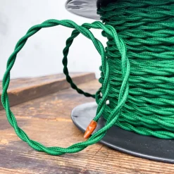 Câble luminaire torsadé vert forêt