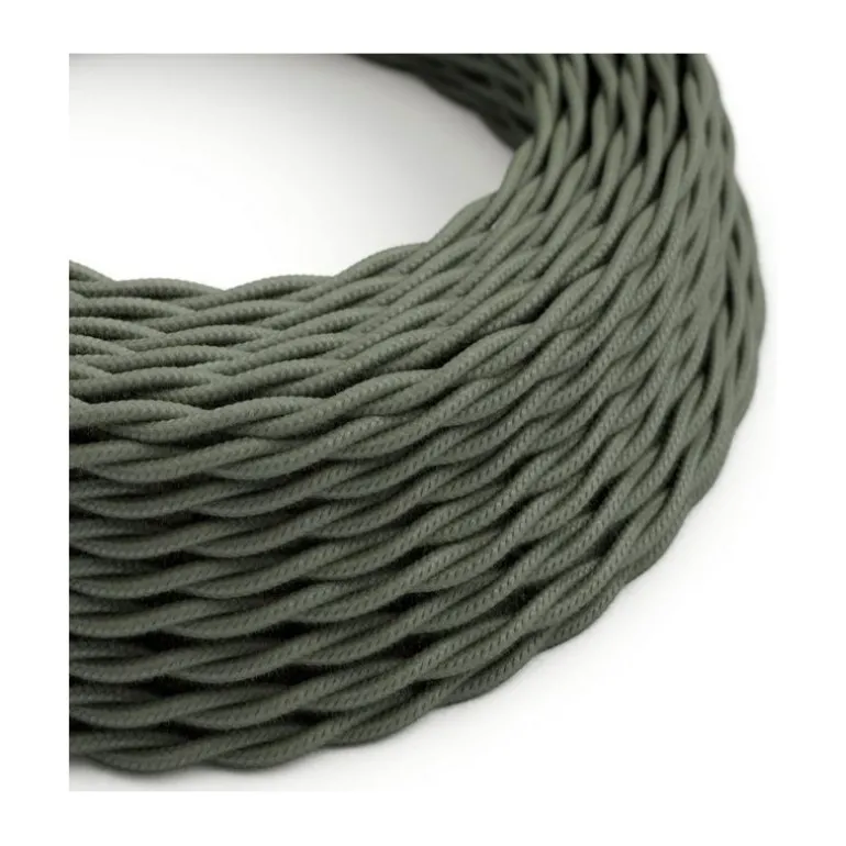 Câble luminaire torsadé vert sauge