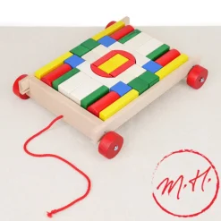 Chariot à cubes en bois