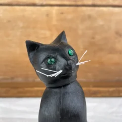 Chat noir qui hoche la tête