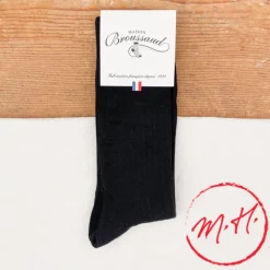 Chaussettes noires en fil d'Ecosse