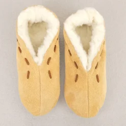 Chaussons en cuir fourrés