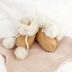 Chaussons fourrés bébé en mérinos