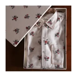 Chemise écrue à fleurs