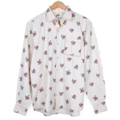 Chemise écrue à fleurs