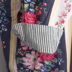 Chemise fleurie à bordures rayées